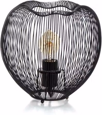 Lampada da Tavolo Moderna Jaula GIORDANOSHOP in Metallo Nero L: 26 cm, P: 26 cm, H: 25 cm