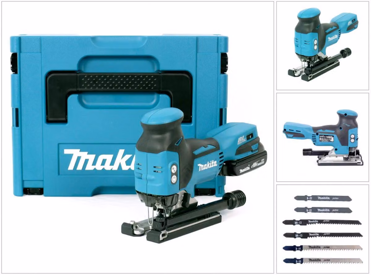 Makita DJV 181 Y1J Seghetto alternativo a batteria 18 V brushless + 1x batteria 1,5 Ah + Makpac - senza caricabatterie