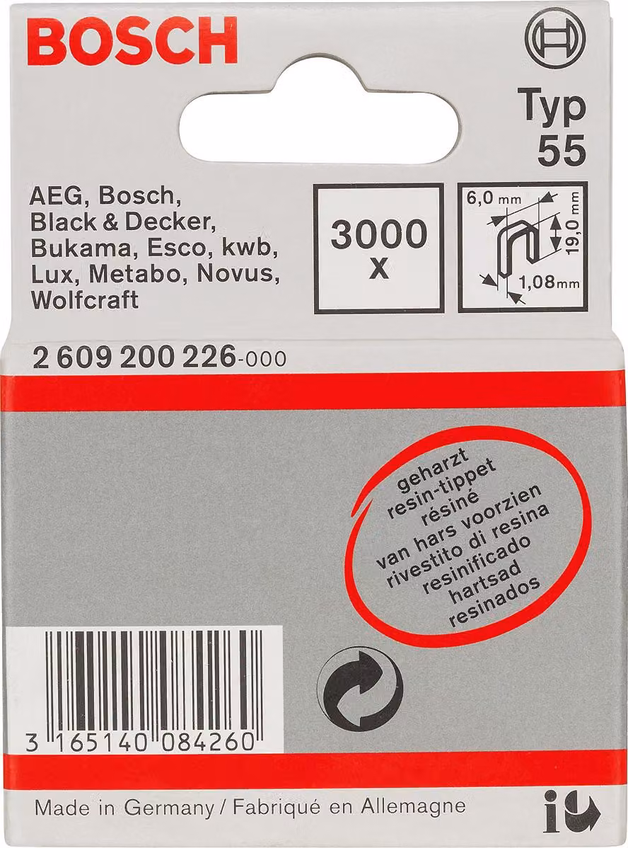 Bosch 3000 Graffette Tacker 19/6 mm tipo55
