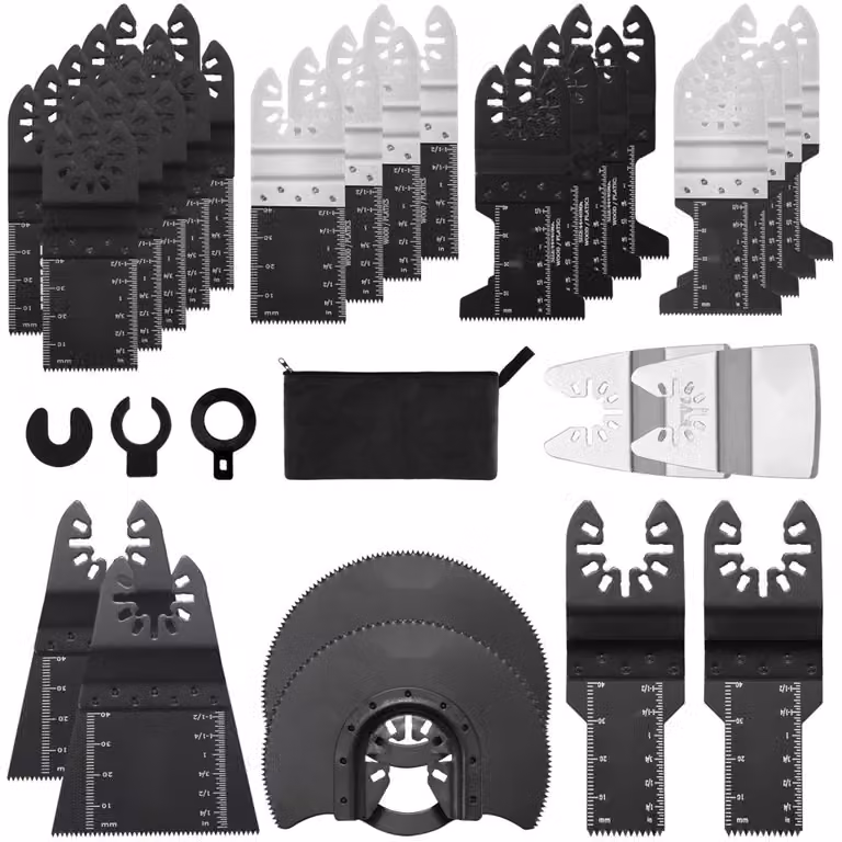 utensile multifunzione a 33x lame - 8 tipi di utensili oscillanti - Acciaio ad alto tenore di carbonio (HCS) - Interfaccia a cambio rapido - Compatibile con il 95% degli utensili oscillanti disponibili sul mercato