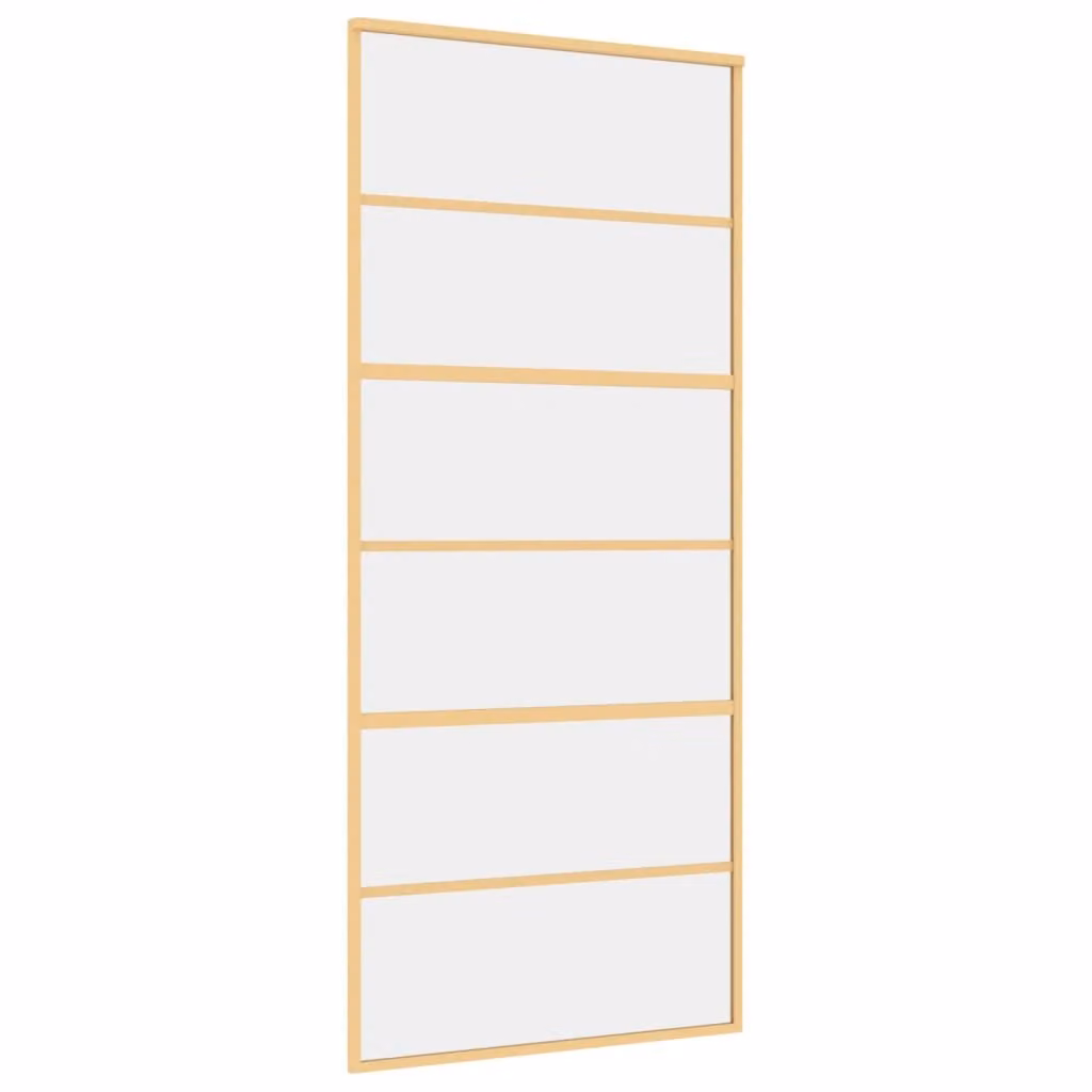 Porta Scorrevole Dorata 90x205 Vetro Trasparente ESG Alluminio
