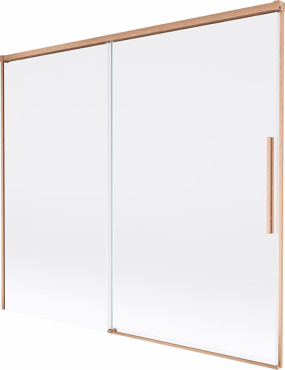 Mexen Rox paratia per vasca da bagno a 2 ante scorrevoli 180 x 150 cm, trasparente, rame spazzolato - 8C9-180-001-65-00