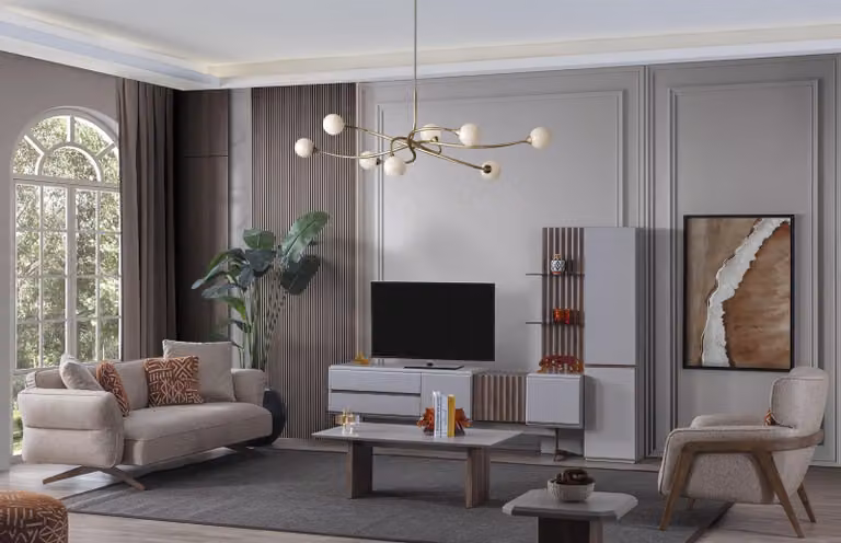 Wohnzimmer Set Einrichtung Komplettes Zimmer Möbel Sofa Couch Set 5tlg.