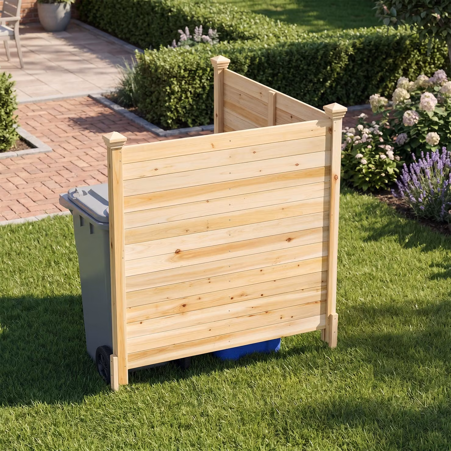 Recinto da giardino in legno massello Costway colore naturale con 2 pannelli ventilati per esterno