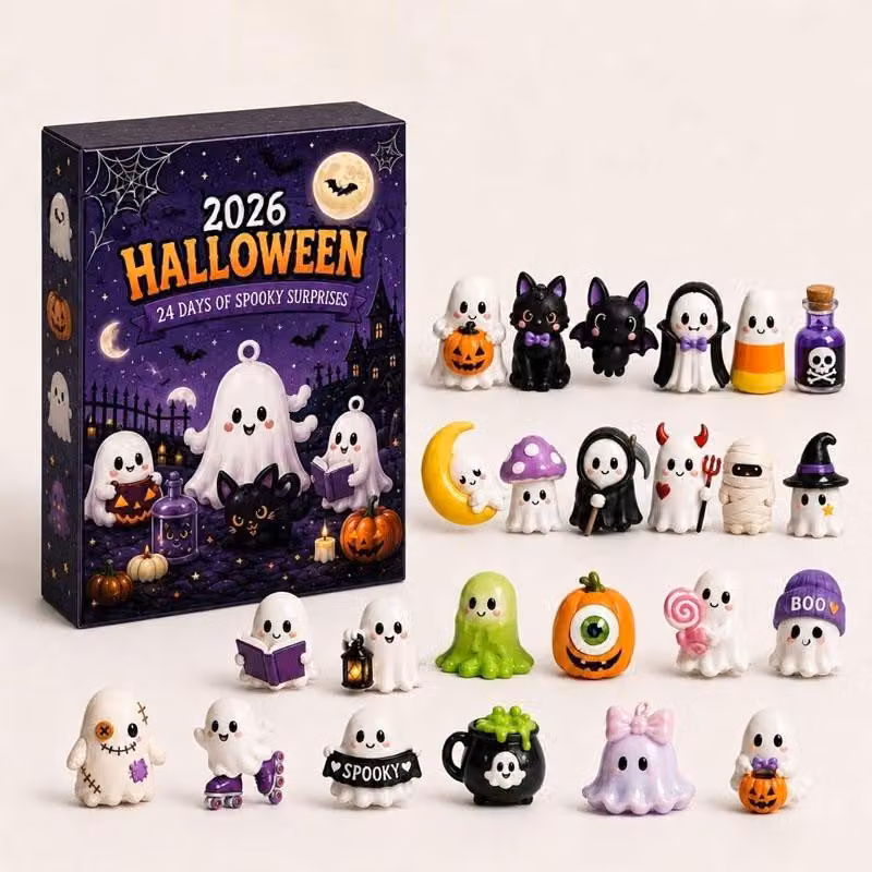 Calendario dell'Avvento a tema Halloween 2026 - 24 giorni di attesa - Mini-figure - Calendario di Halloween con sorprese giornaliere