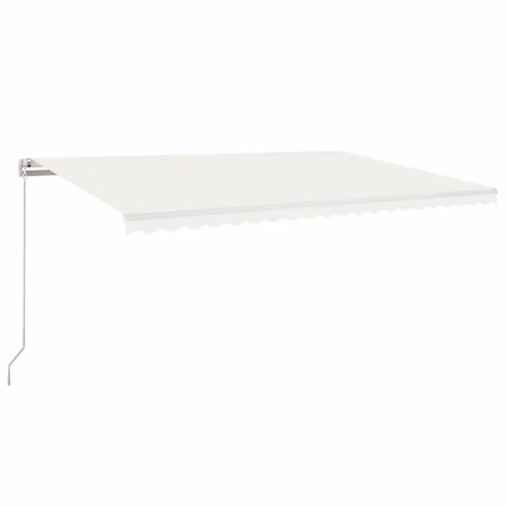 Tenda da sole retrattile manuale vidaxl in alluminio e poliestere, colore crema, L: 500 cm, P: 300 cm – 2
