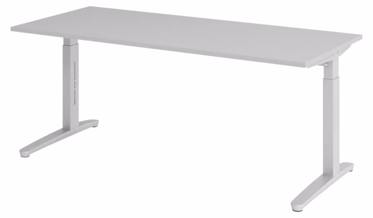 Scrivania bümö serie XB - Struttura: argento, finitura: grigio, dimensioni: 180 x 80 cm