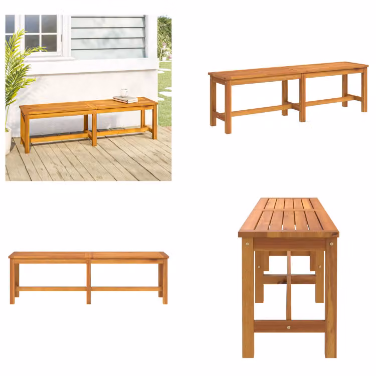 vidaXL Panca da giardino 150x35x45 cm in legno massiccio di acacia - Panca da giardino - Panca da giardino - Panchina - Panca da esterno