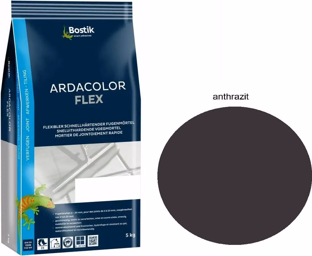Bostik Ardacolor Flex Fuge antracite 5Kg piastrelle malta per pietra naturale