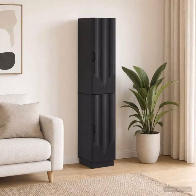 Set di 2 armadi moderni vidaXL in MDF nero opaco