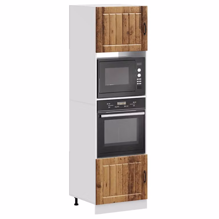 Set di 2 armadi per forno vidaXL modello Lucca in legno multistrato, colore marrone o bianco