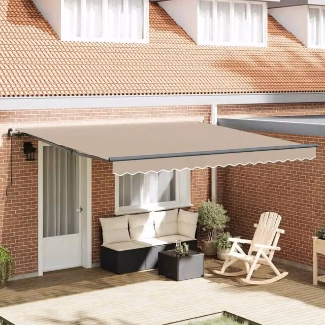 Tenda retrattile Beige 400 × 300 cm Poliestere e Alluminio 3330611