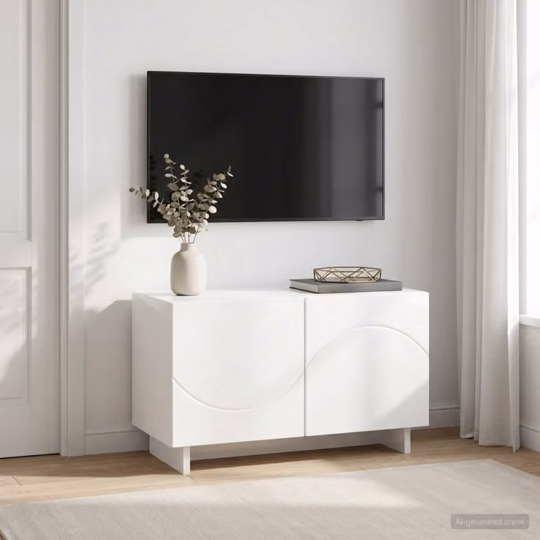 vidaXL Supporto TV Moderno in MDF Bianco Lucido L 60 cm x P 34.5 cm x H 40 cm