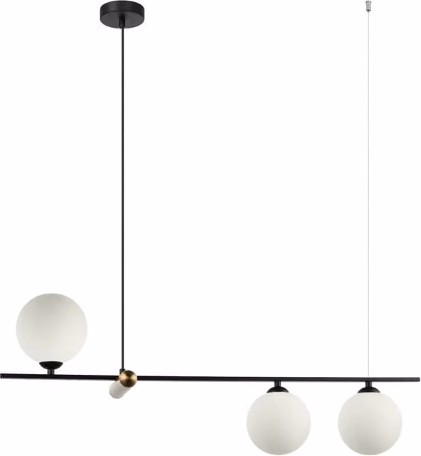 Lampadario a sospensione moderno Italux Barletta in bronzo con vetro e 3 lampadine G9
