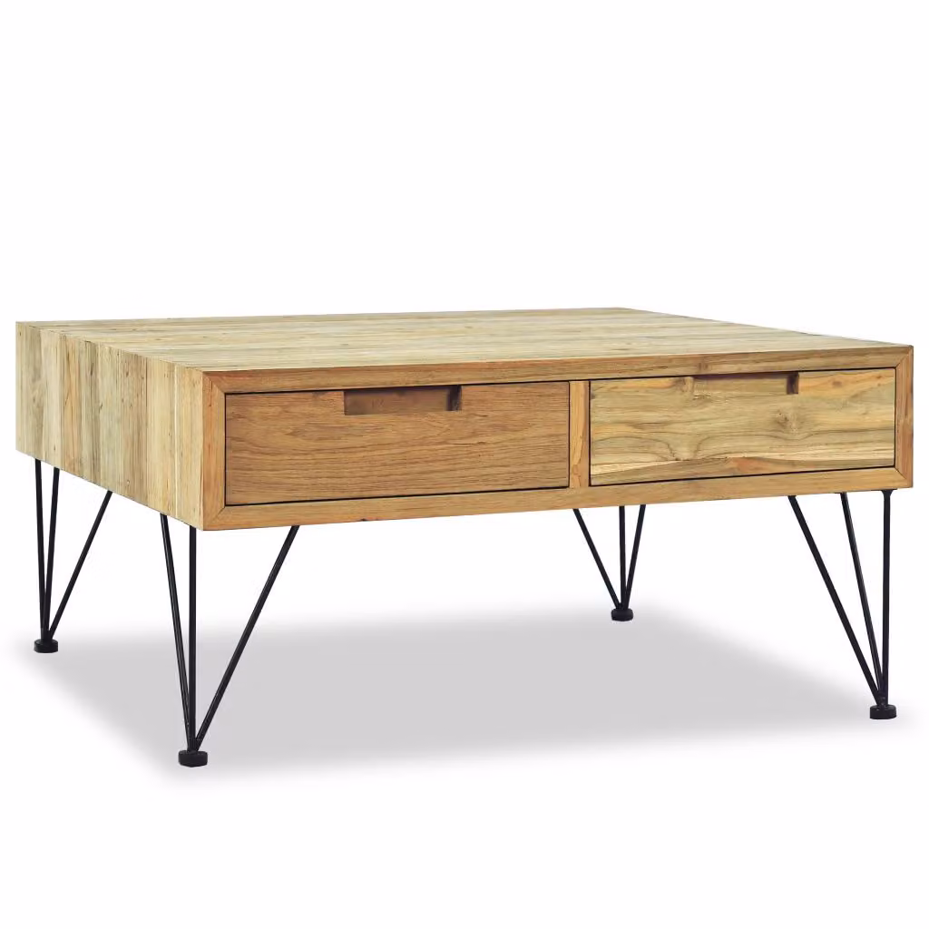 vidaXL Tavolino 80x80x40 cm in legno massiccio teak