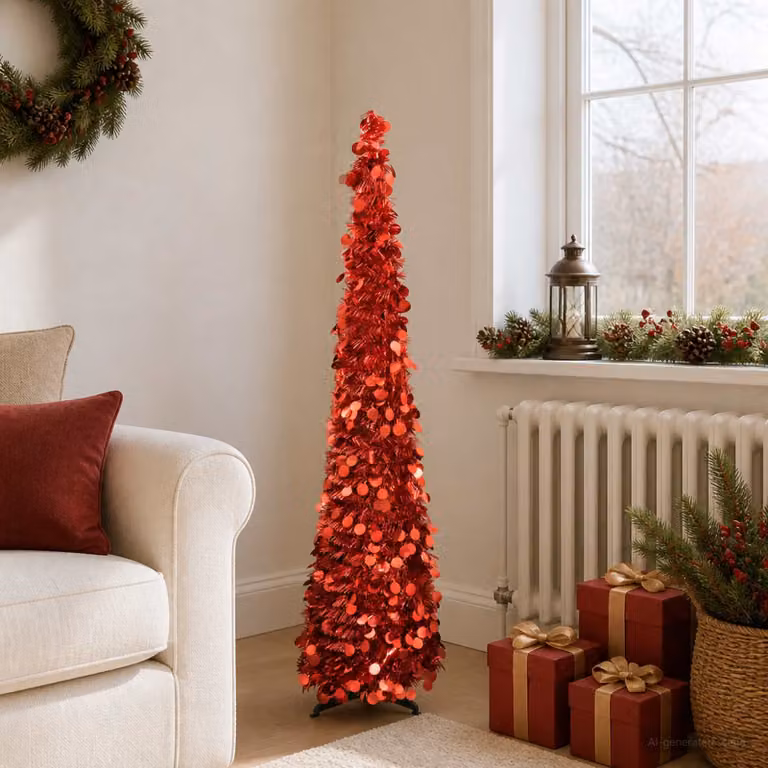 vidaXL Albero di Natale pop-up 150 cm PET Rosso