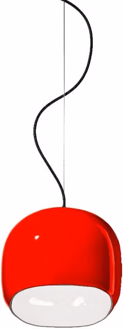 Lampada a sospensione Ferroluce Ayrton in ceramica stile Art Déco, colore rosso e nero, attacco E27