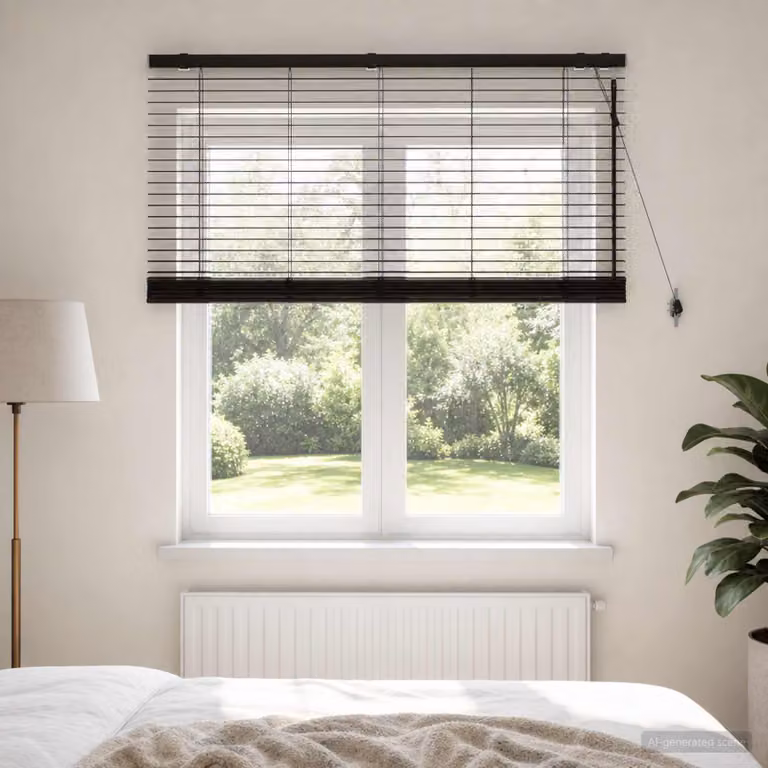vidaXL Tenda Veneziana Marrone Scuro L: 135 cm, H: 130 cm, 35 mm