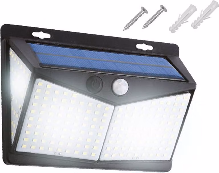 Lampada solare da parete a LED per esterni con rilevatore di movimento Lampada da parete per esterni batteria ricaricabile 1800MAH IP65