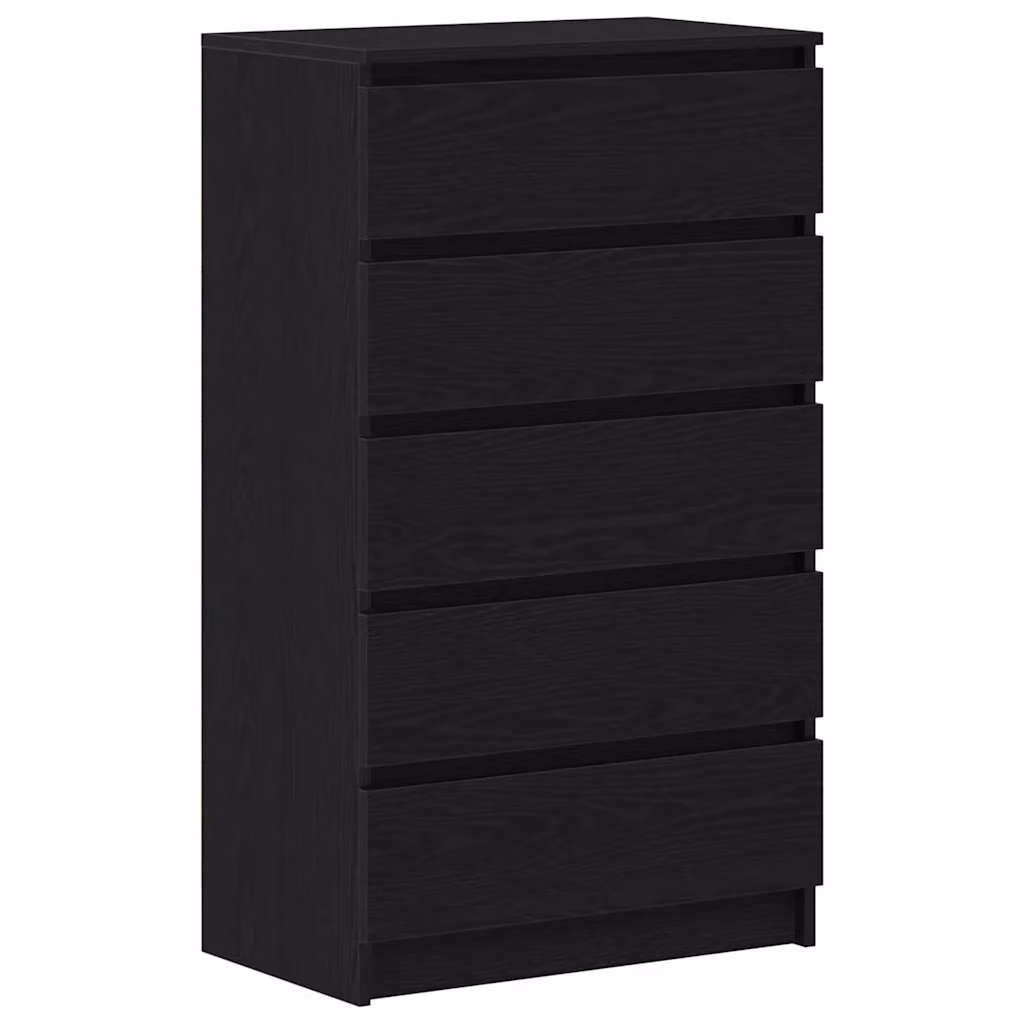 Cassettiera moderna vidaXL in legno nero opaco L: 60 cm, P: 36 cm, H: 103 cm – 2