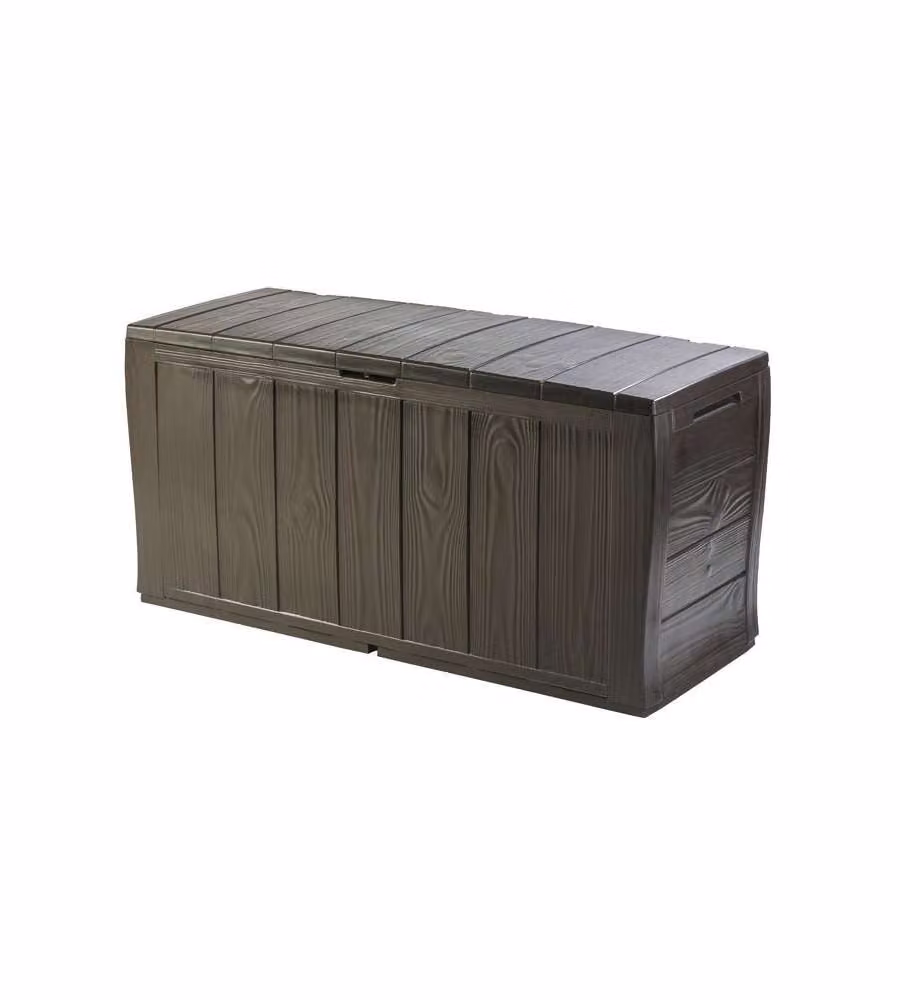 Baule da giardino Keter Sherwood effetto legno marrone L: 117 cm, P: 45 cm, H: 58 cm – 1