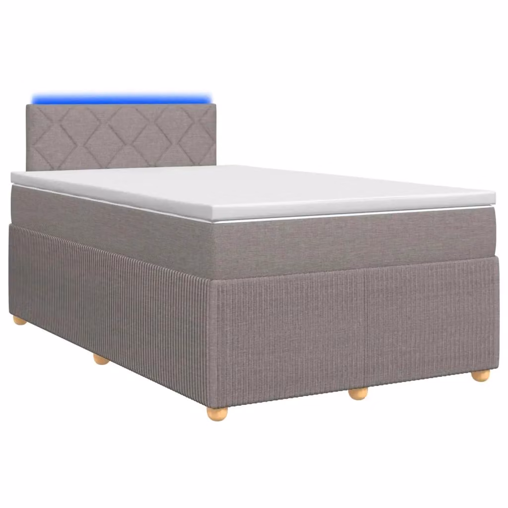 Letto box spring con materasso ibrido vidaXL in tessuto beige e grigio con base a sollevamento, illuminazione sottostante e porta USB, L/P: 120 x 200 cm – 2