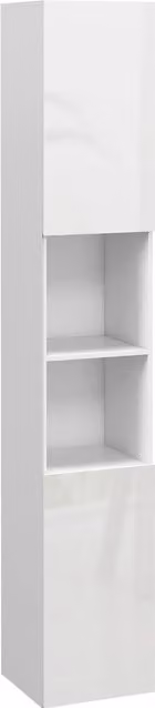 Colonna bagno slim kleankin con ripiani e 2 armadietti, L/P/H: 30 x 30 x 181,5 cm, bianco