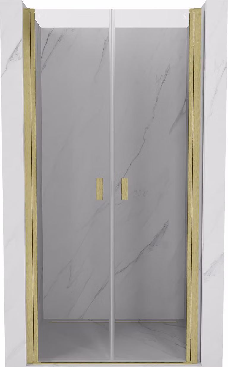 Mexen Mist porta doccia ad anta 85 cm, trasparente, oro spazzolato - 8A7-085-000-55-00