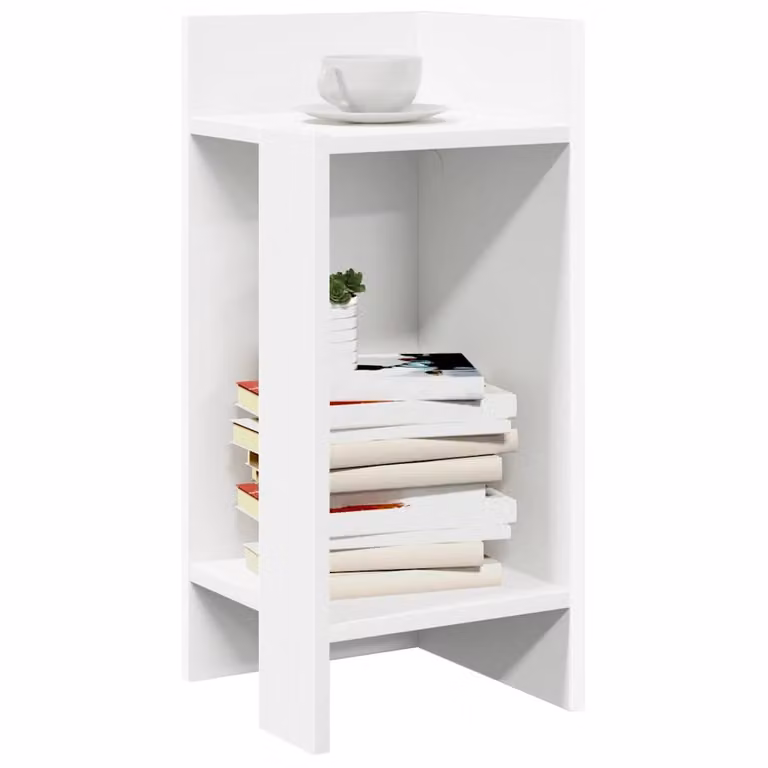 Set di 2 tavolini laterali vidaXL con ripiano bianco moderno L/P/H: 25,5 x 27 x 60 cm