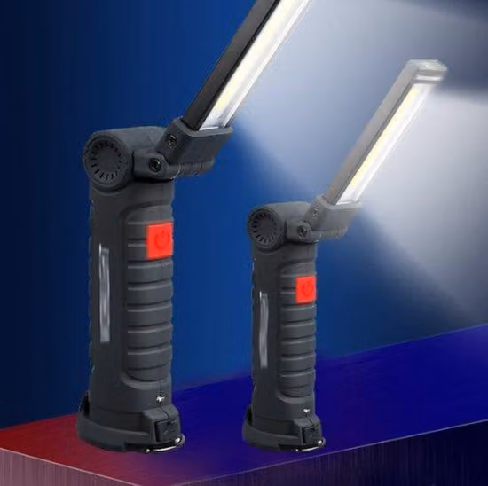 Faro da lavoro a LED, faro magnetico COB pieghevole e ricaricabile, lampada per esterni, riparazioni auto e ispezioni.