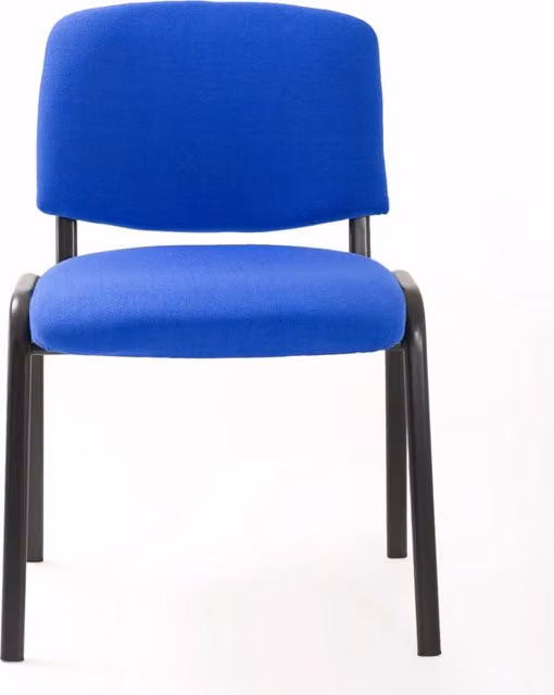 Set Di 6 Sedie Per Sala attesa Ufficio Studio Conferenza Riunione Ospite Impilabili Imbottite In Tessuto Blu