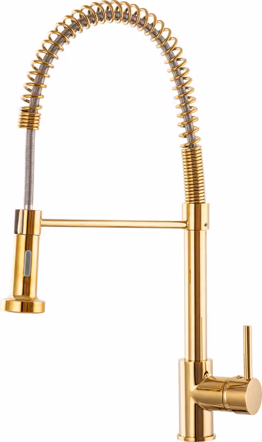 Granitan - Rubinetto da cucina - Rubinetto per lavello - Bocca estraibile - 2 tipi di getto - Oro - 52 cm - SPIRAL