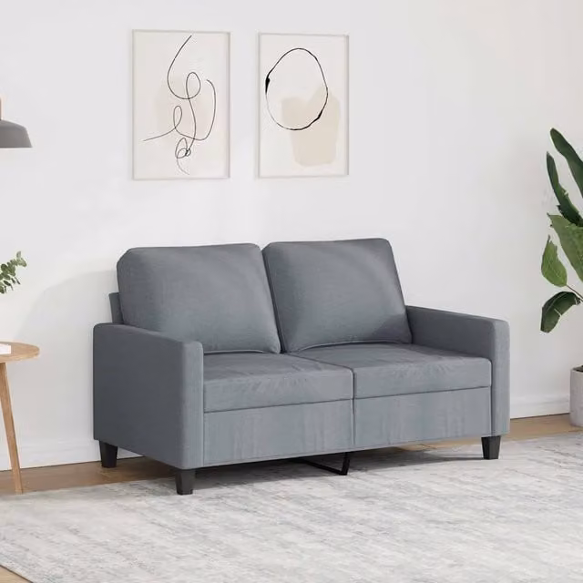 Divano letto moderno vidaXL in tessuto grigio con struttura in metallo per soggiorno – 1