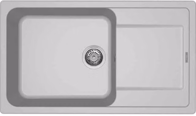 Lavello da incasso Elleci Life 410 a 1 vasca in Granitek Grigio o Bianco L: 86 cm, P: 50 cm