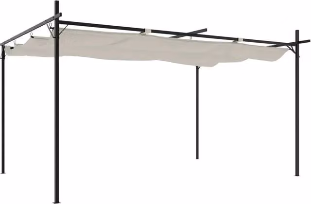 Pergola con Tetto Retrattile Crema 395x292x230 cm CFW2919684