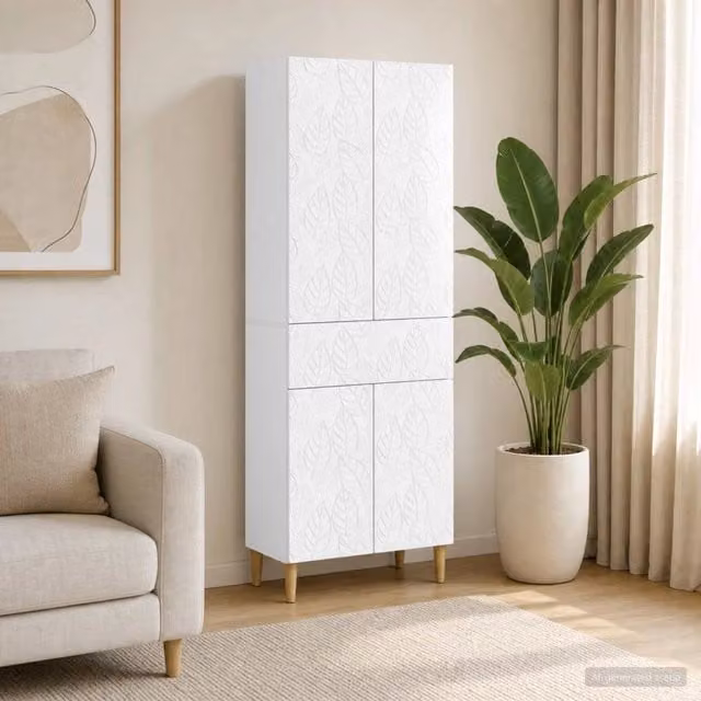 Set di armadi 2 pz Bianco Lucido Legno ingegnerizzato 3416749
