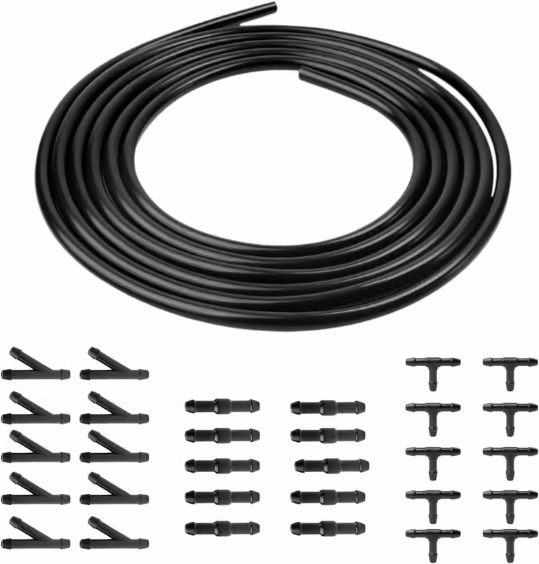 Kit tubo flessibile da 3 metri, con 30 raccordi, diametro interno di 4 mm, per vetri di automobili