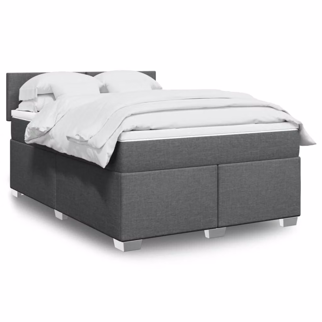 vidaXL Letto Ibrido con Materasso Grigio e Bianco L/P/H: 160 x 200 cm – 1
