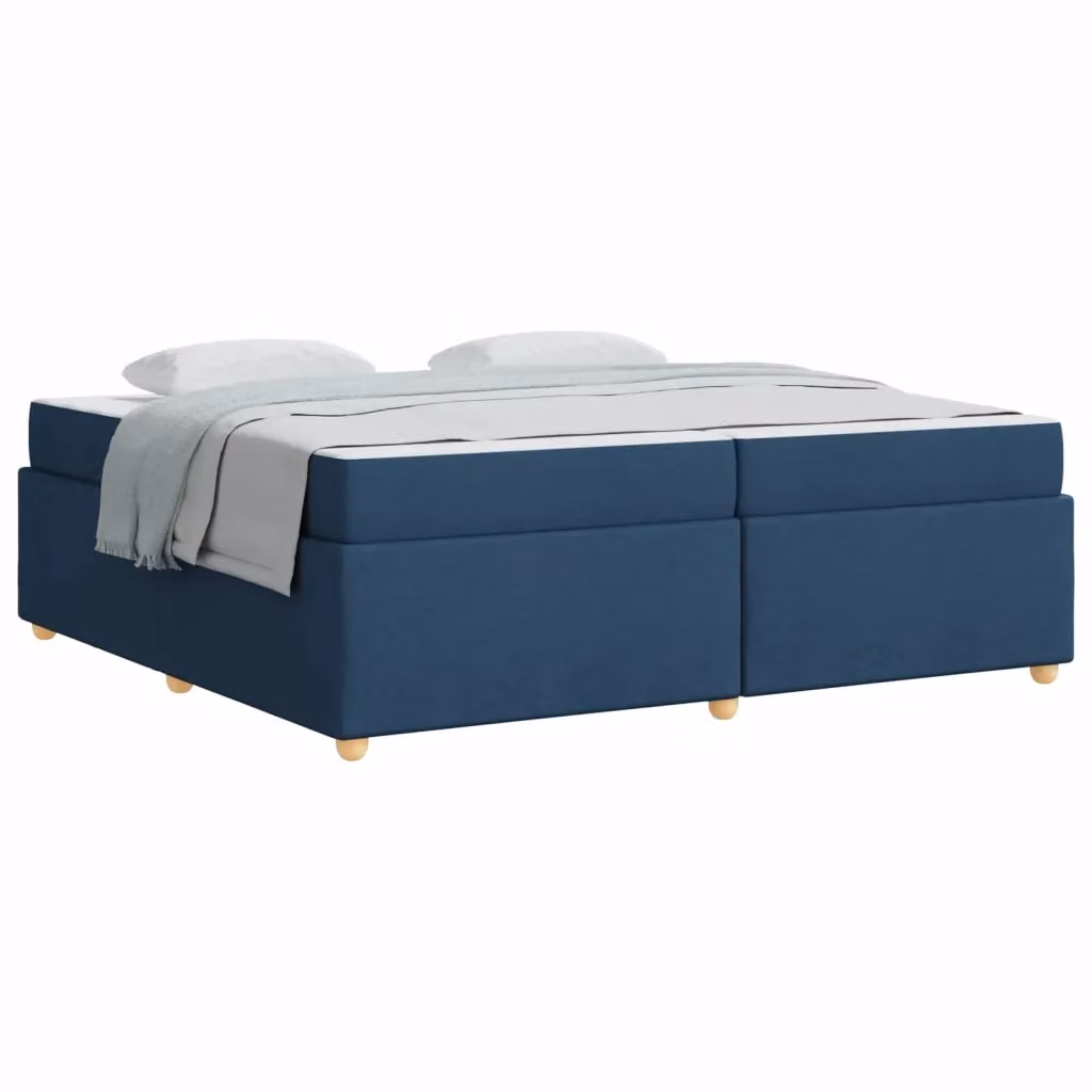Letto matrimoniale con materasso a molle vidaXL in tessuto blu L/P: 200 x 200 cm – 2