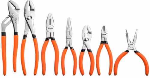 Set di 7 pinze VEVOR in acciaio inossidabile color argento per uso professionale e fai da te