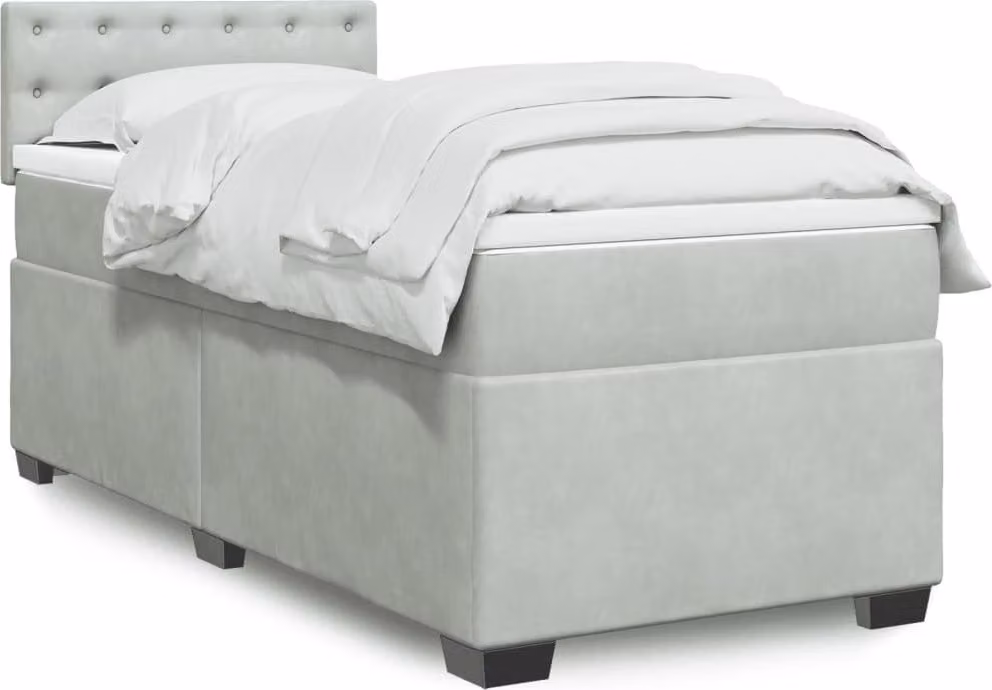 Maison Exclusive - Giroletto a Molle con Materasso Grigio Chiaro 90x200 cm Velluto