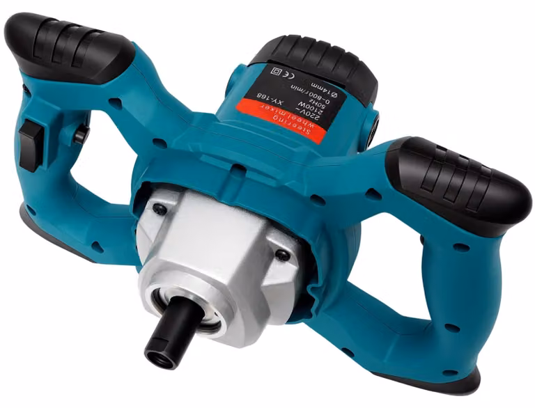 Miscelatore di cemento elettrico - Miscelatore manuale per cemento e pigmenti - 2100 W - 6 velocità - 0–800 giri/min - Attacco M14 - Spina di tipo europeo
