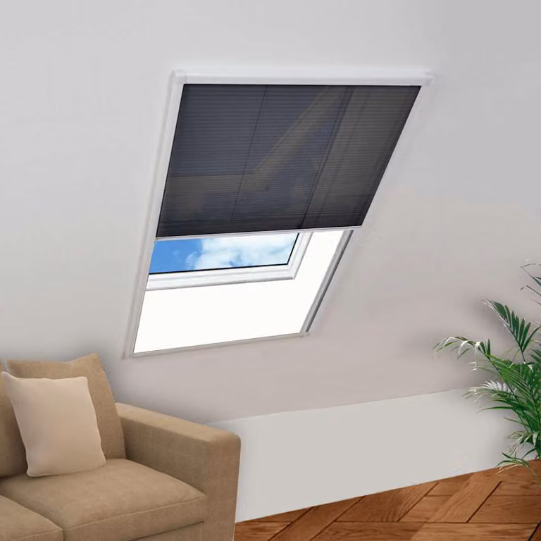 Tenda antiinsetti plissettata da finestra vidaXL in alluminio, disponibile nei colori bianco, nero o antracite, L: 80 cm x H: 160 cm