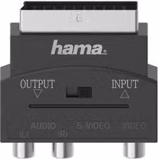 Adattatore video Hama da S-VHS a Scart con 3 RCA, colore nero