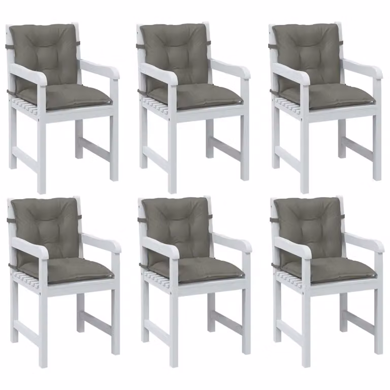 Set di 6 cuscini per sedia vidaXL in poliestere, colore grigio mélange, L 100 cm x P 50 cm x H 7 cm