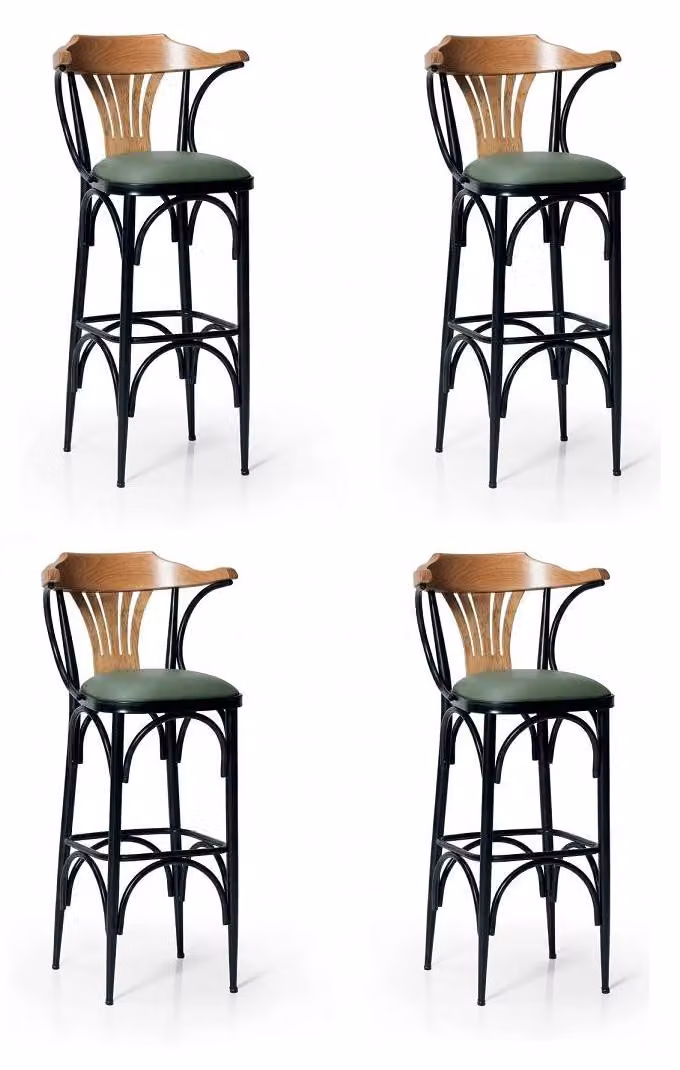 4 sgabelli da bar, design moderno, pratici, comodi, colore nero