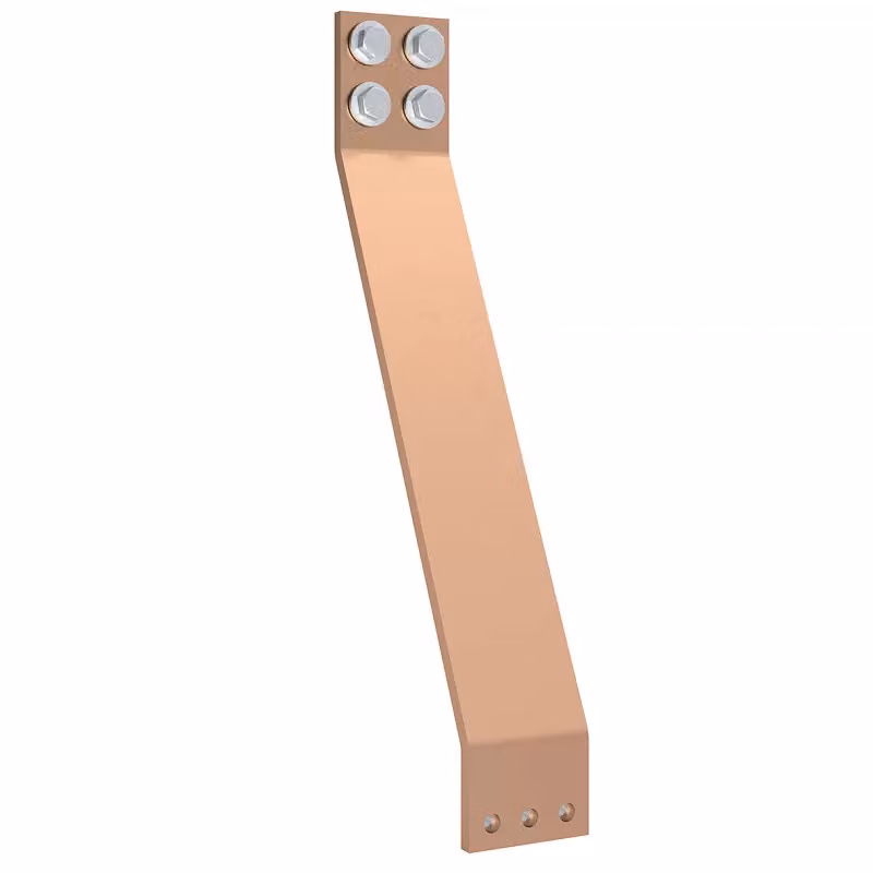 Barra collettrice ABN CU 80x10 mm, unipolare 1600 A, curva 188x500 mm, forata con accessori di montaggio XAS991E