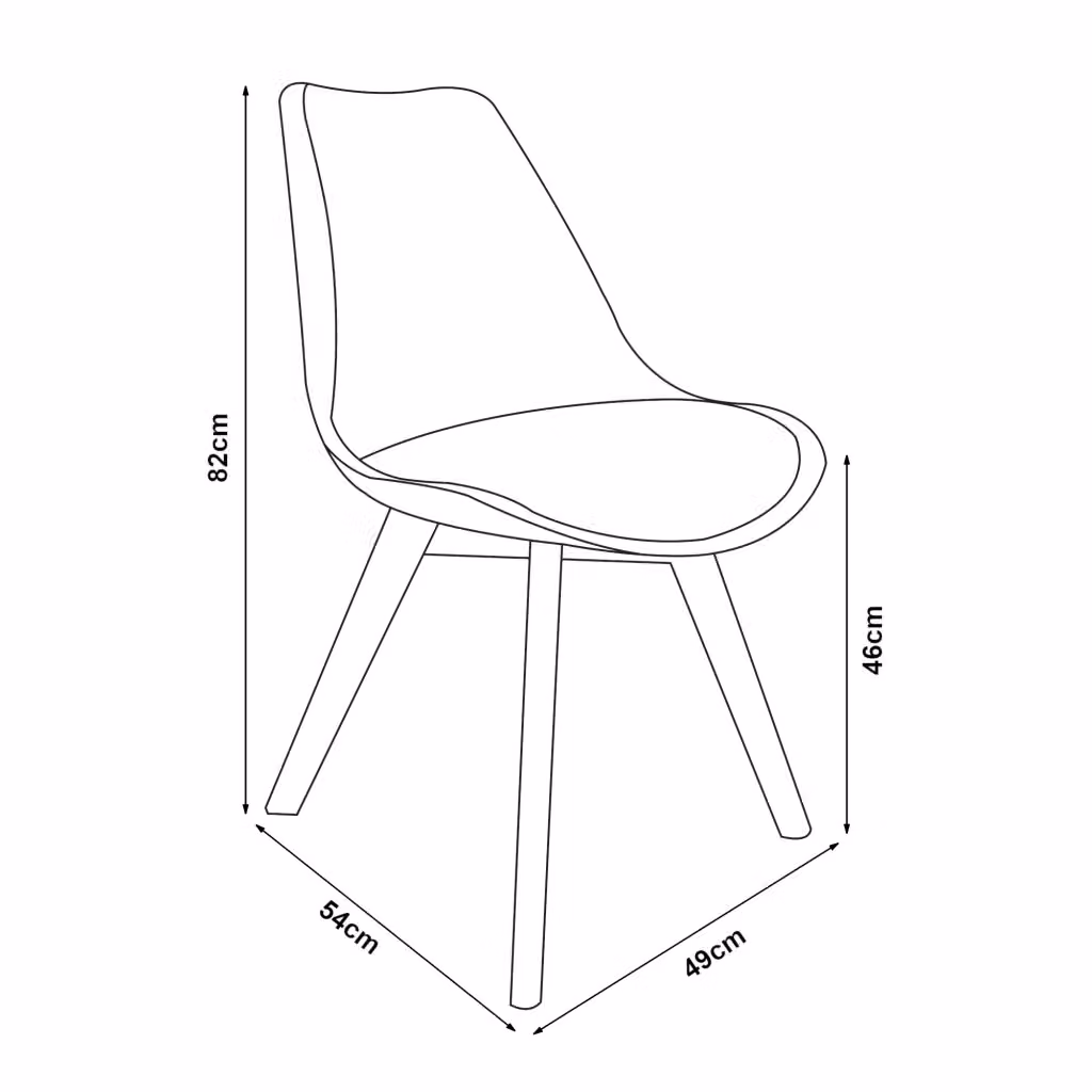 Set di 4 sedie da sala da pranzo en.casa con seduta imbottita in similpelle beige e struttura in legno di faggio – 2