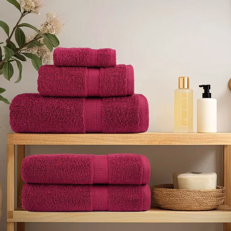 vidaXL Asciugamani Premium SOLUND 4 pz Bordeaux 30x30 cm 600 g/m²