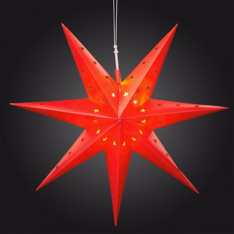 Stella LED da esterno rossa diametro 60 cm LED ww - Illuminazione per feste 577778